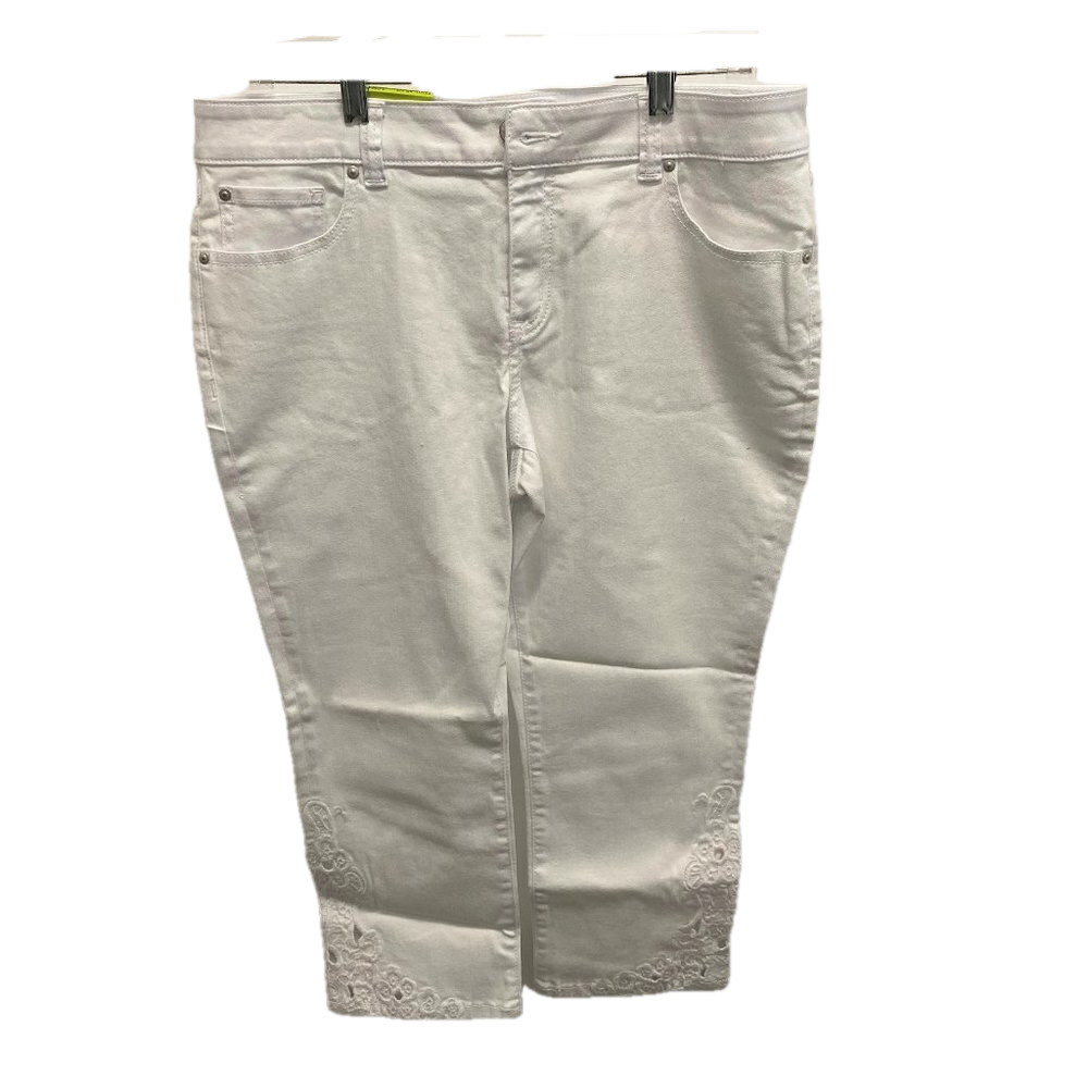 INC White Denim "Straight Leg" Cropped Jeans